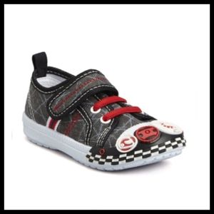 Papos Boys Race Car Sneakers, Sz 4.5